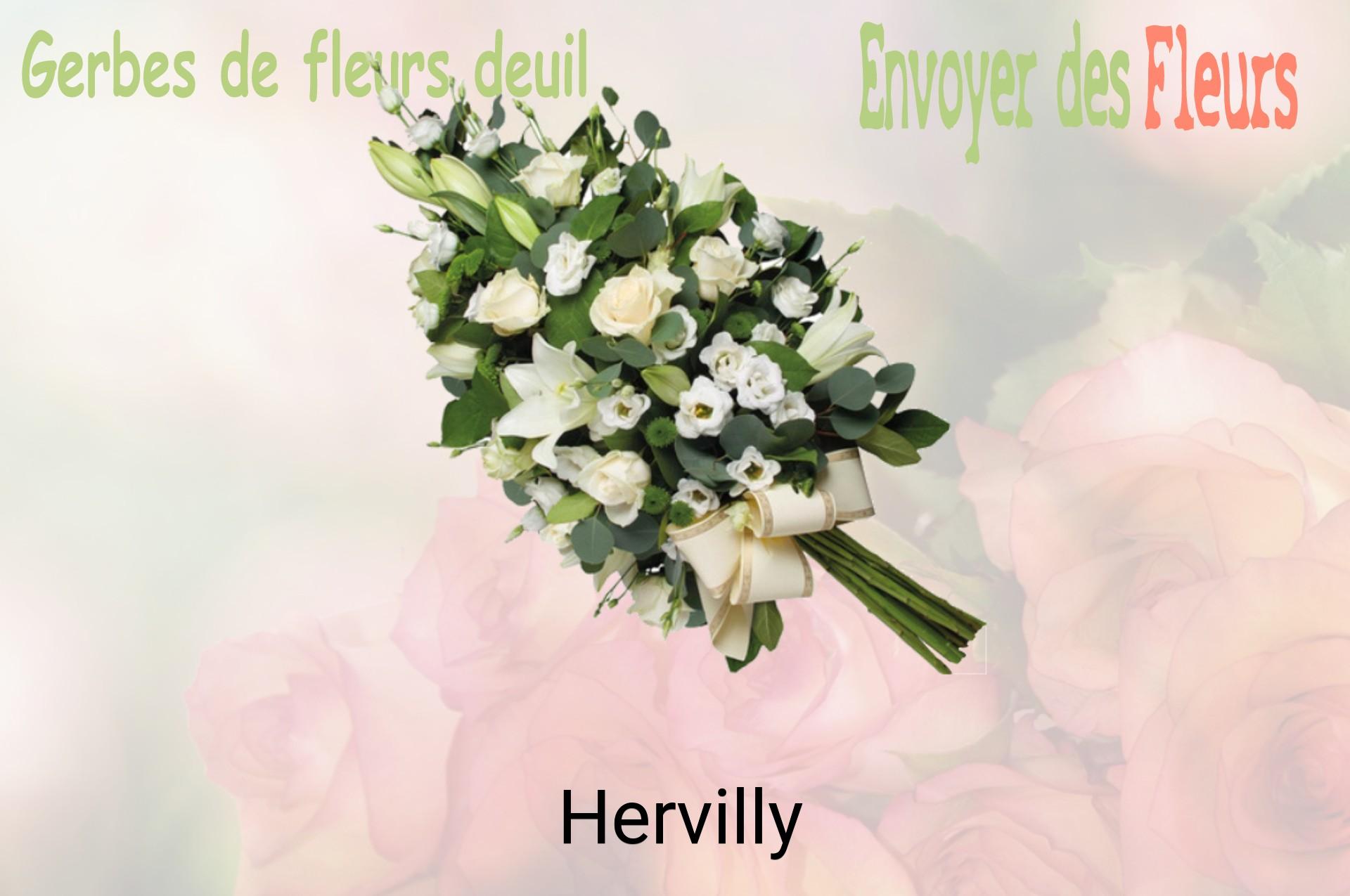 Gerbe de fleurs de deuil livrée à Hervilly